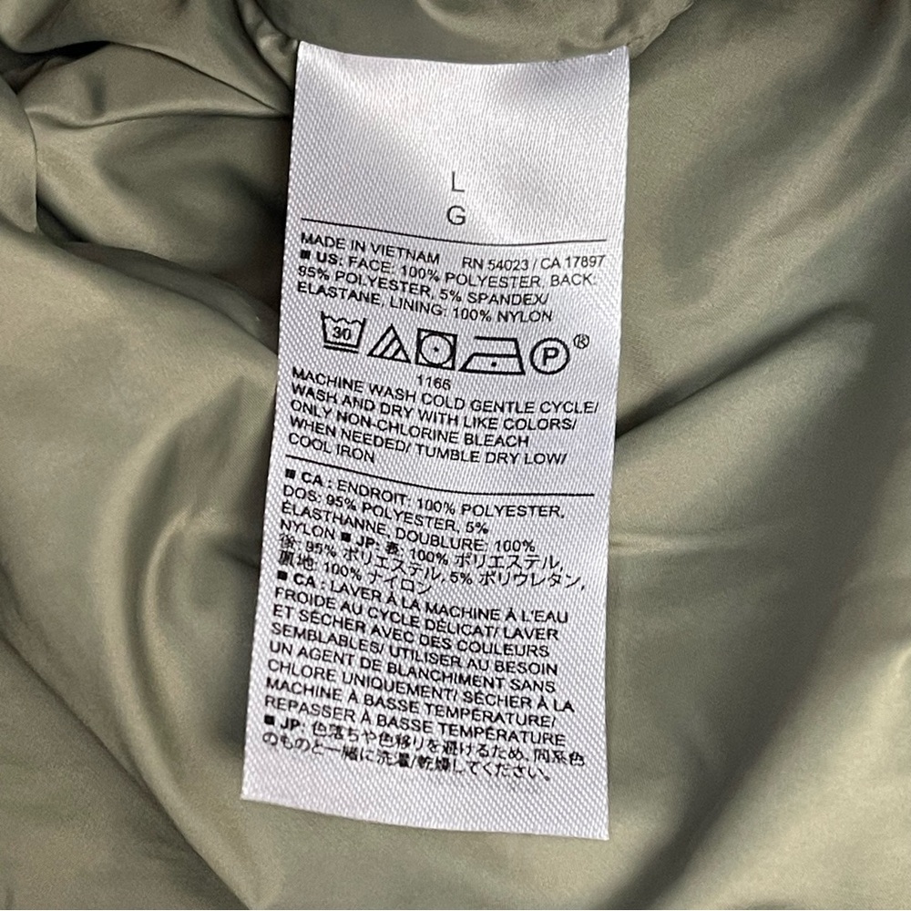 Banana Republic Cassia Sherpa Bomber Jacket Olive Green size L - Picture 6 of 7